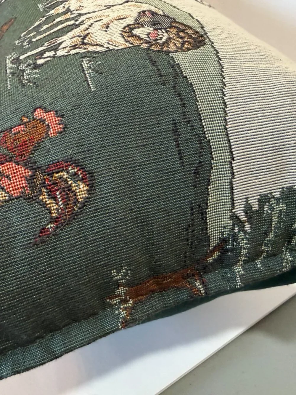 Vintage Noahs’s Ark Tapestry Large Bolster style Pillow